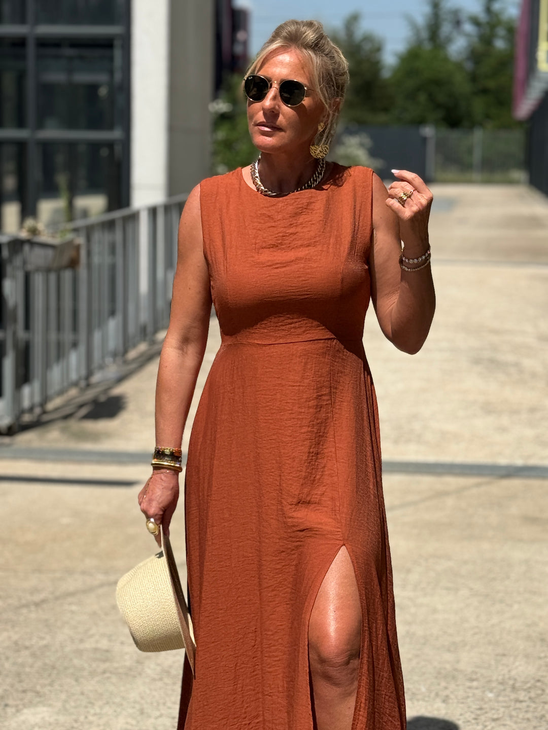 Robe longue à noeud TERRACOTTA