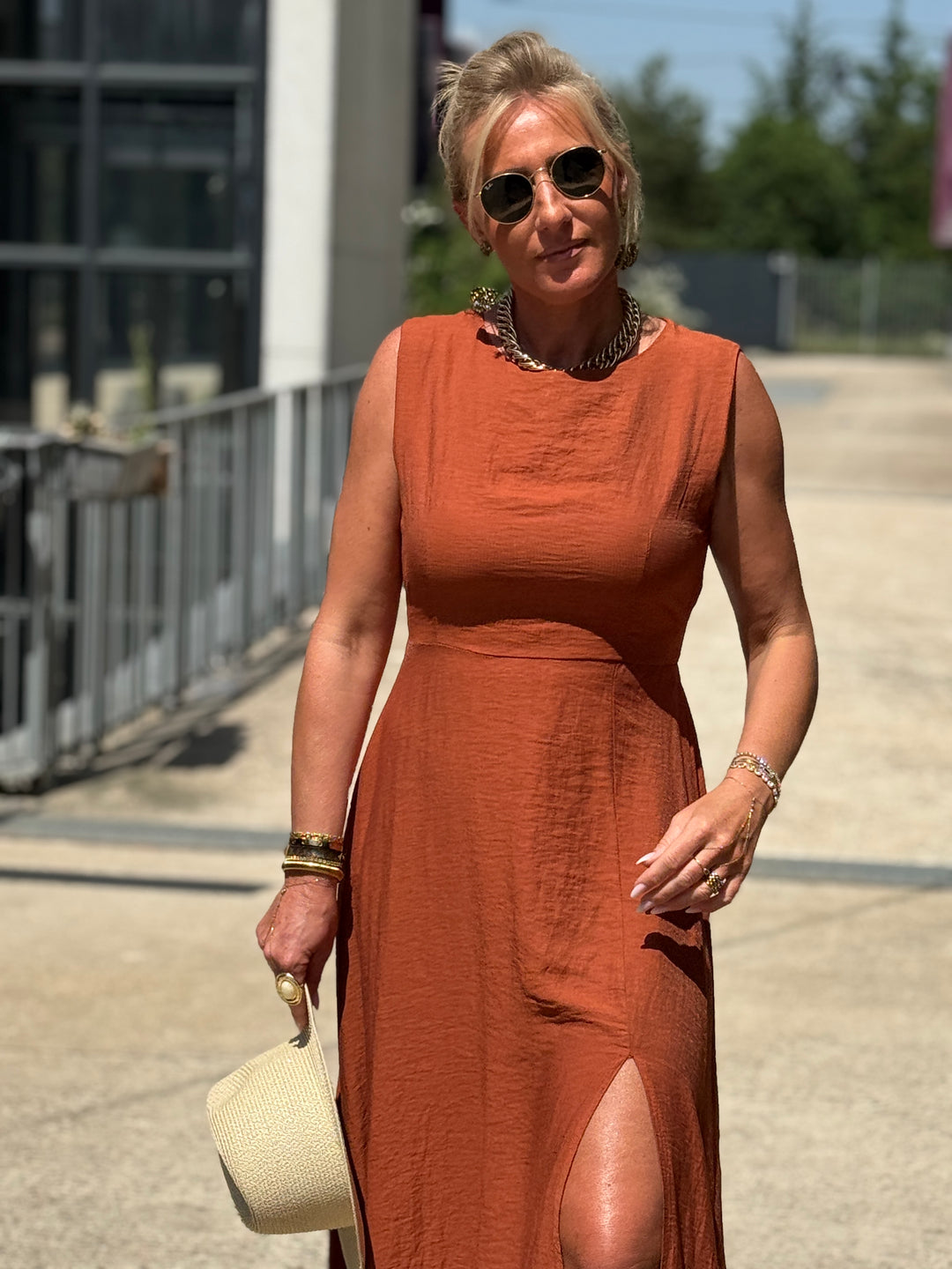 Robe longue à noeud TERRACOTTA