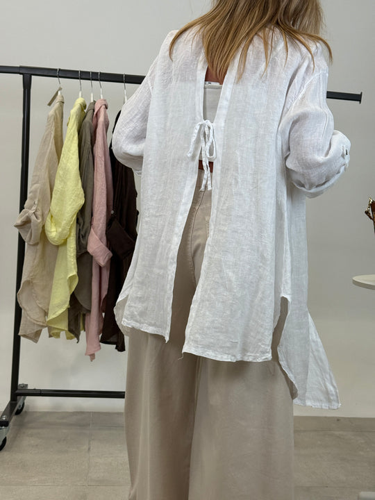 Chemise lin dos ouvert 56023