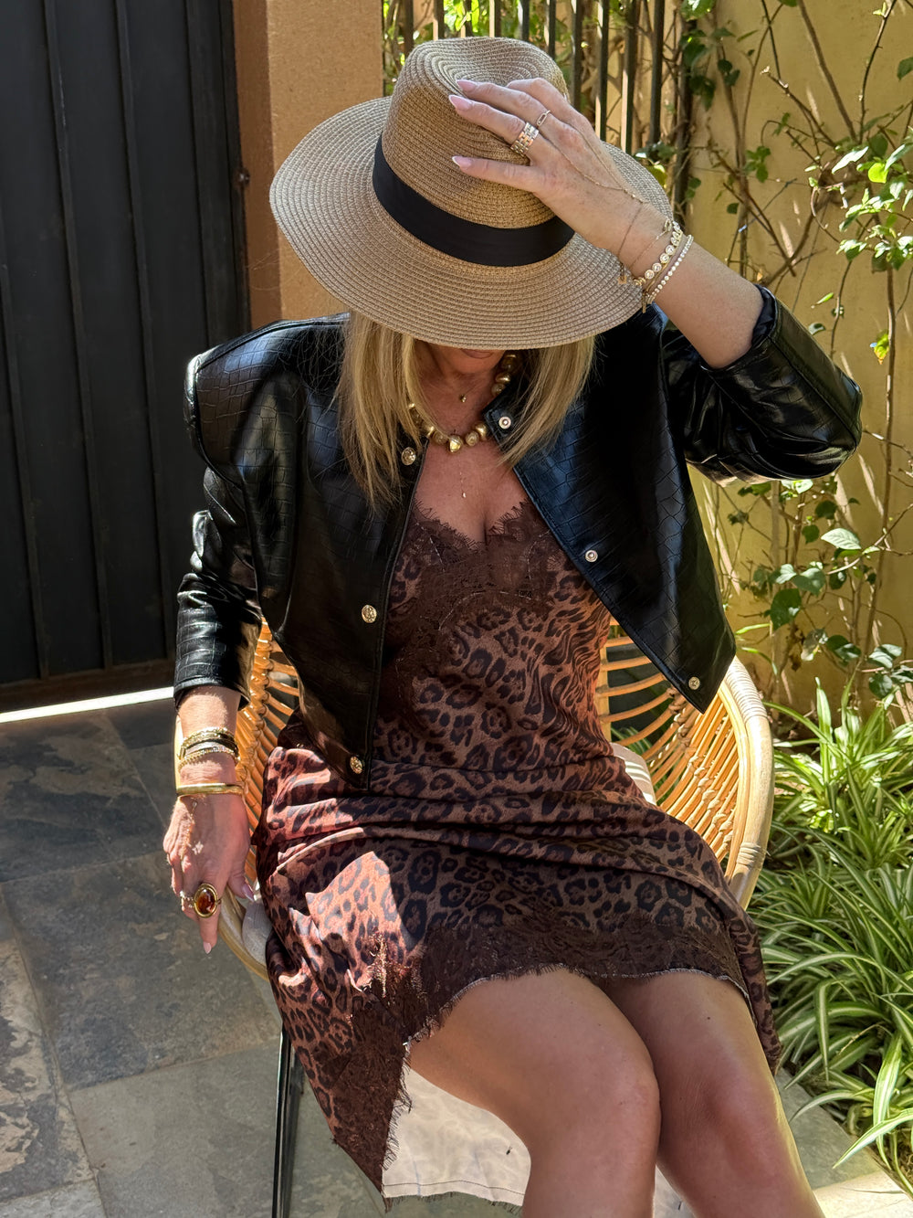 Robe longue satin léopard 12119
