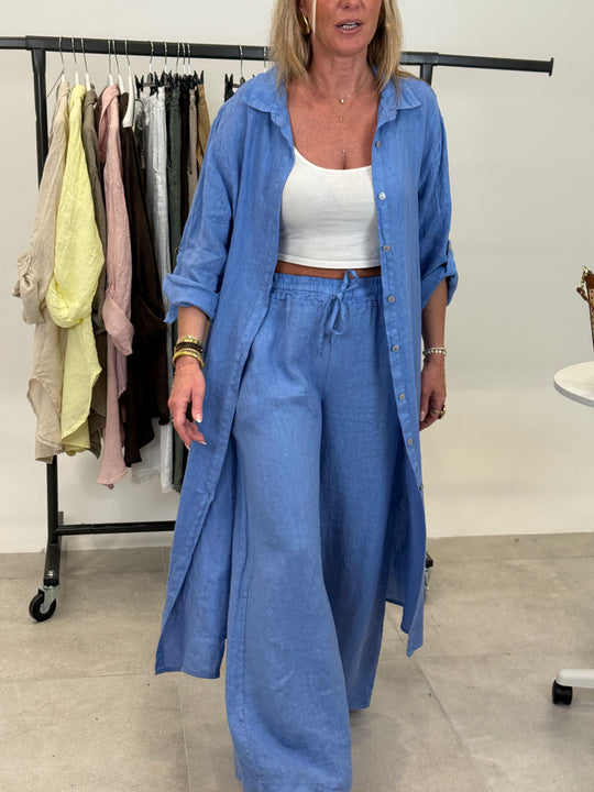 Robe chemiser longue lin 2626