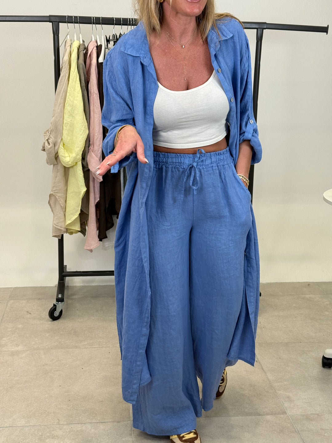 Robe chemiser longue lin 2626