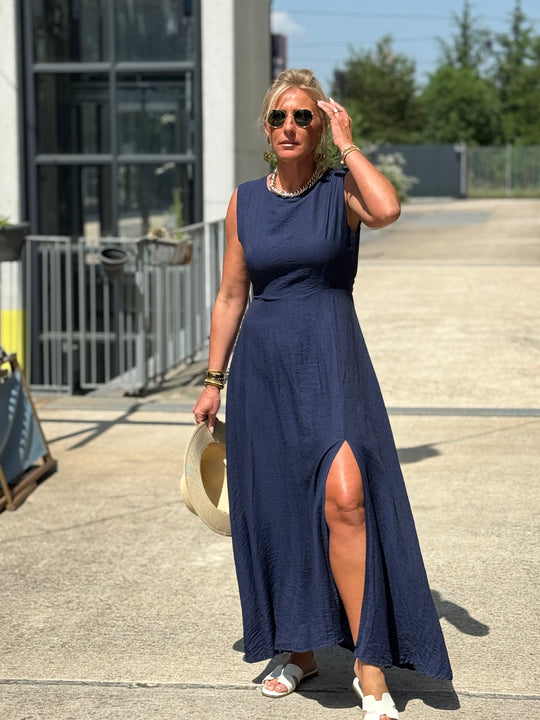 Robe longue à noeud MARINE