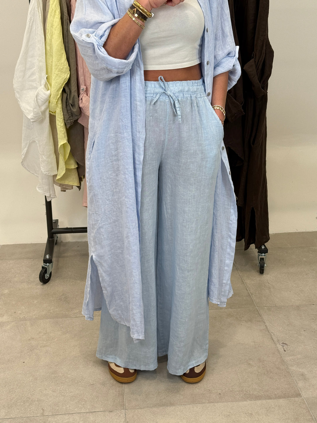 Pantalon lin droite 3818