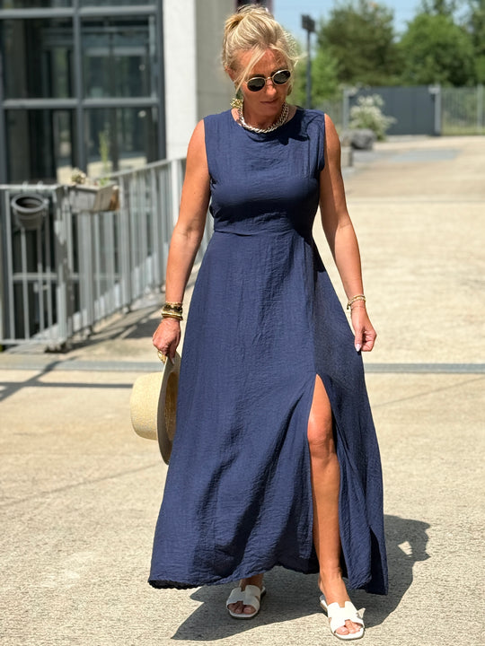 Robe longue à noeud MARINE