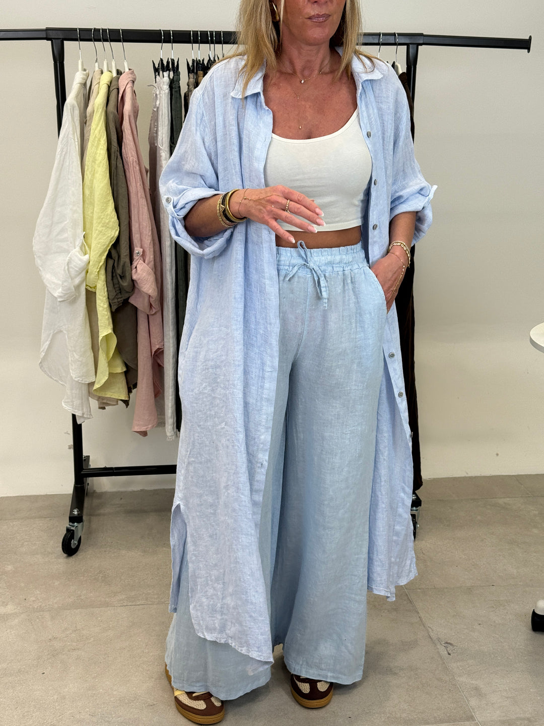 Pantalon lin droite 3818