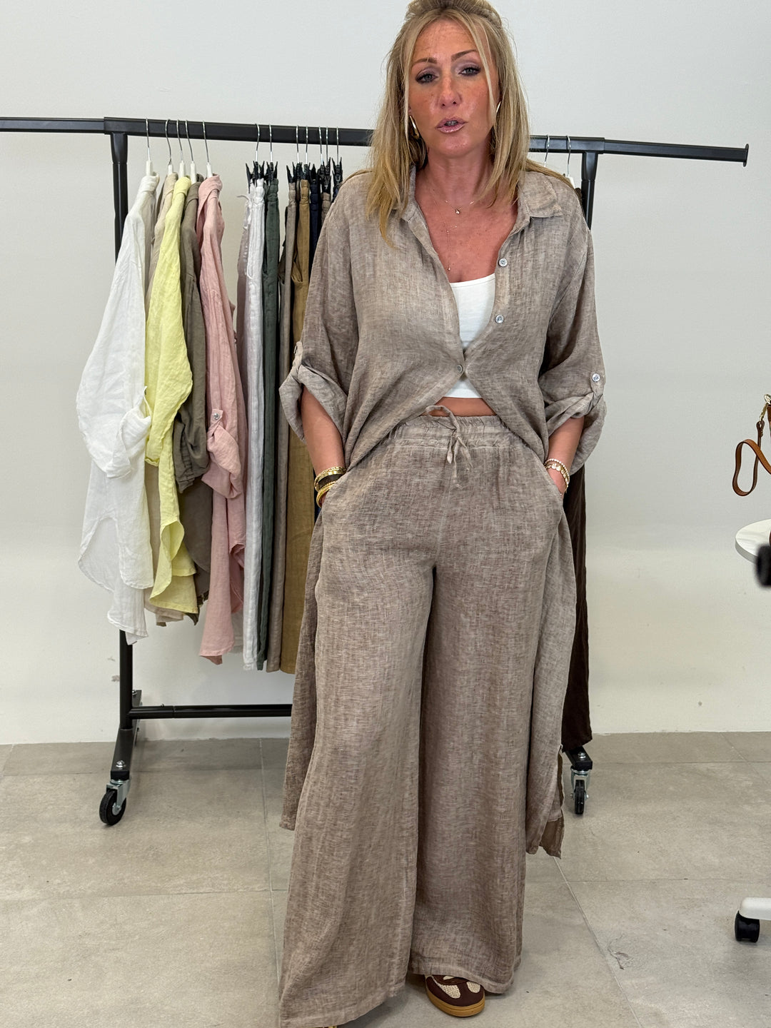 Robe chemiser longue lin délavée 26268 (précommande)