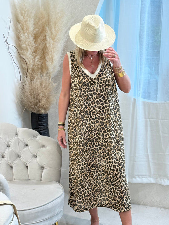 Robe lurex léopard