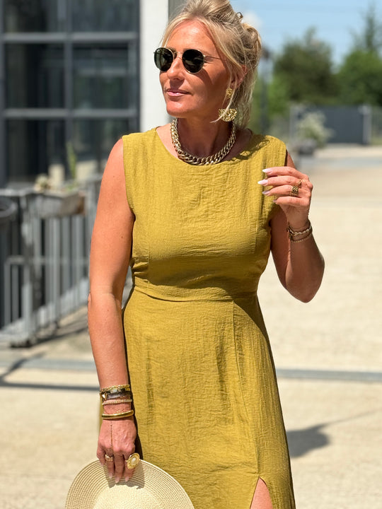Robe longue à noeud VERT OLIVE