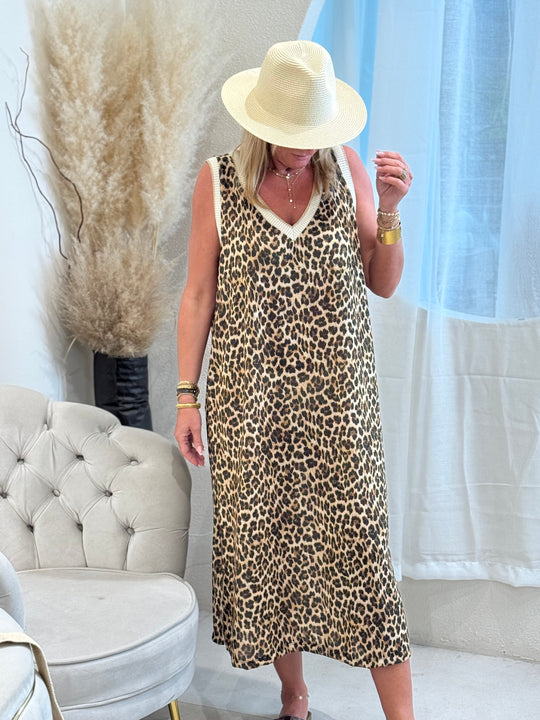 Robe lurex léopard