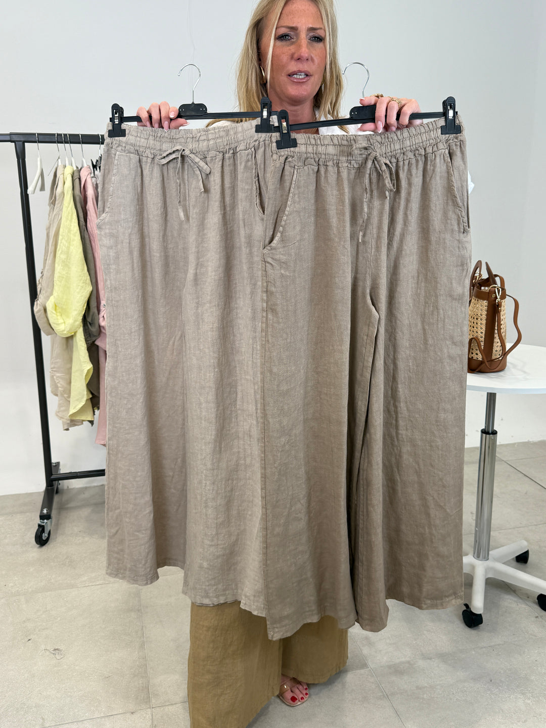 Pantalon lin droite 3818