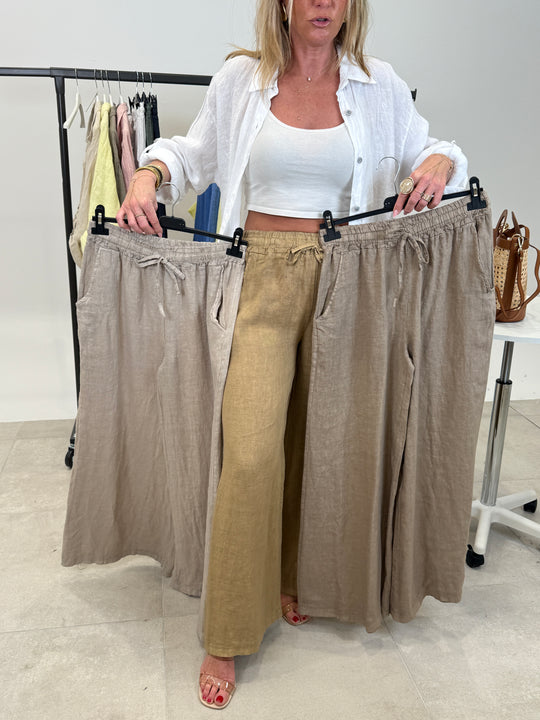 Pantalon lin droite 3818