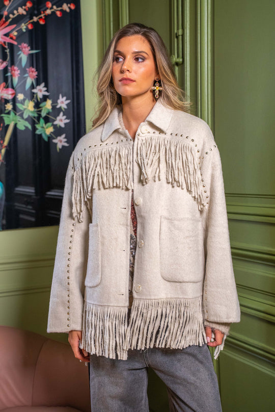 Veste laine beige santiago