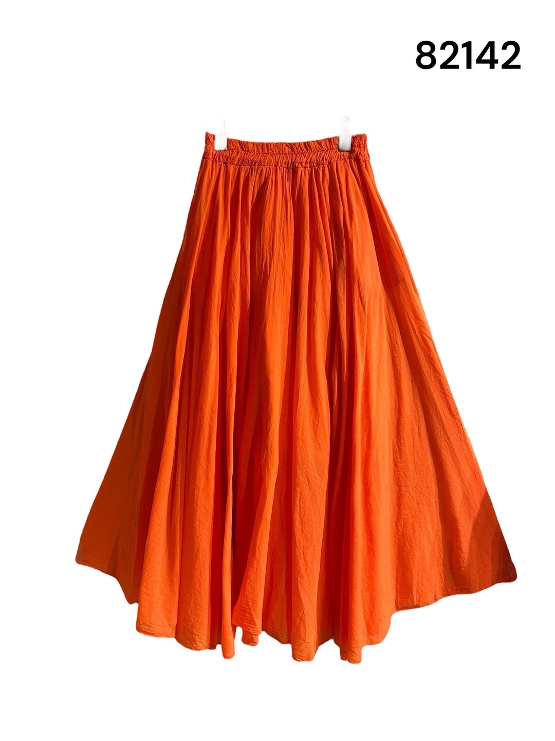 Jupe Hélène volant coton Orange 84072-uni
