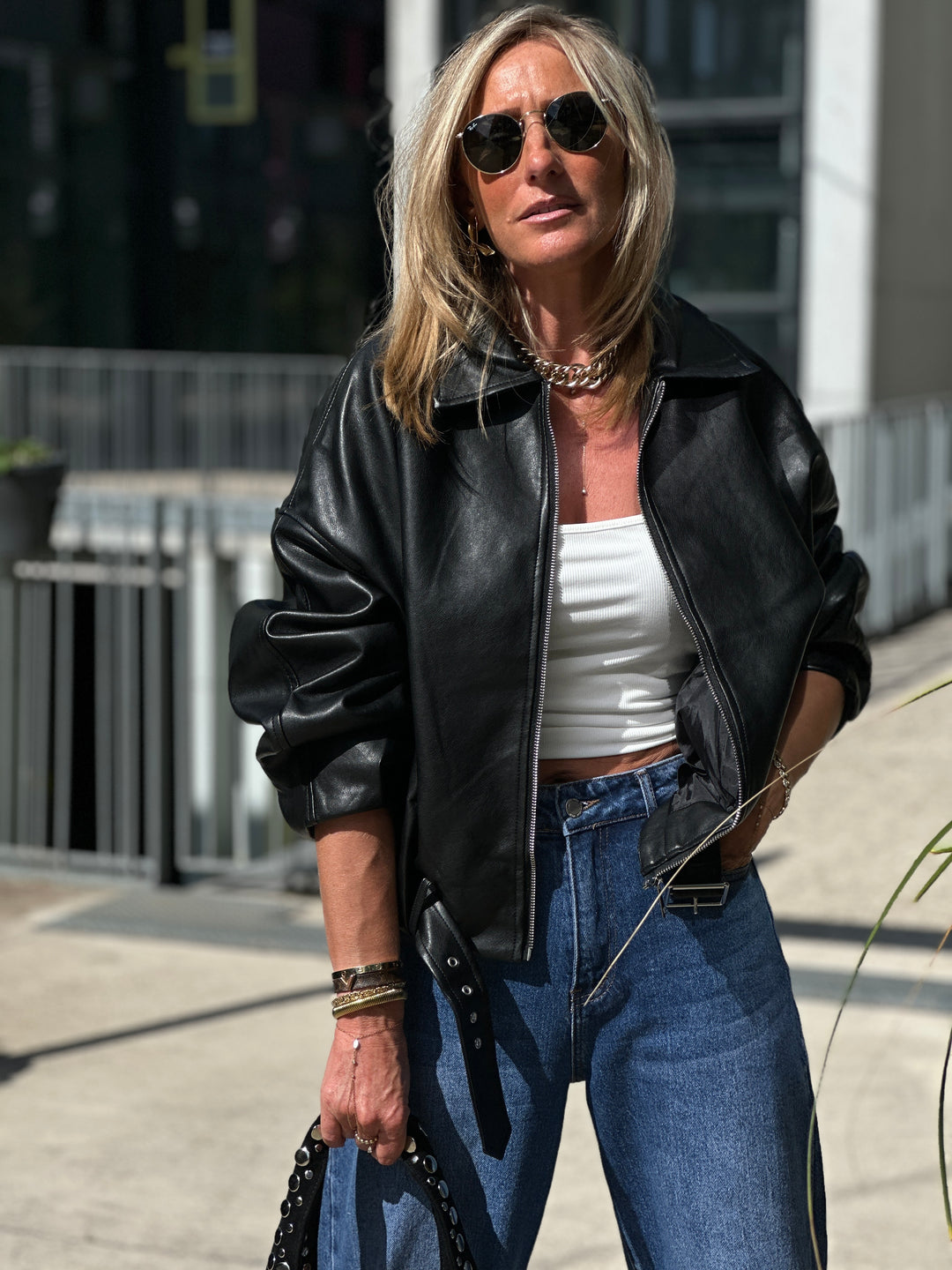 Veste similicuir Noir ceinture 202277