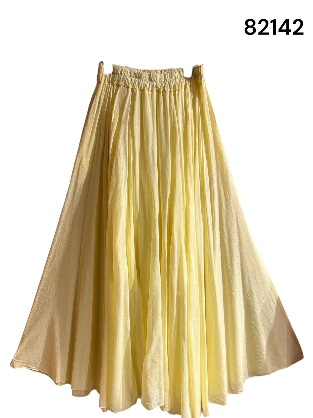 Jupe Hélène volant coton jaune 84072-uni