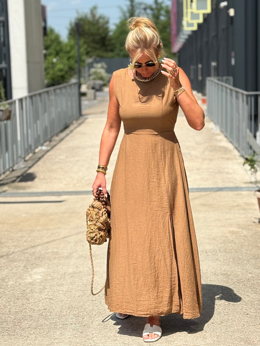 Robe longue à noeud CAMEL