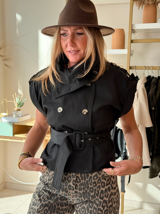Veste Trench Sans Manches 11721 Noir