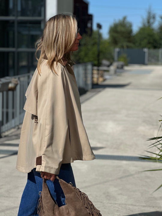 Cape beige col velour 8296