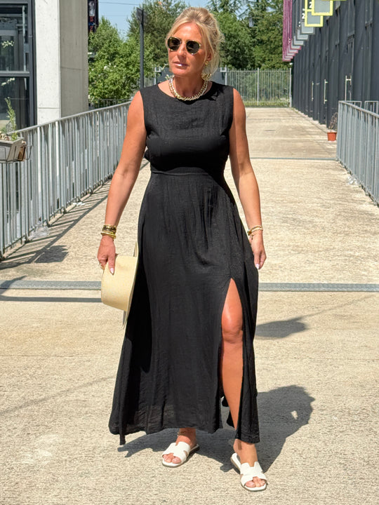 Robe longue à noeud NOIR