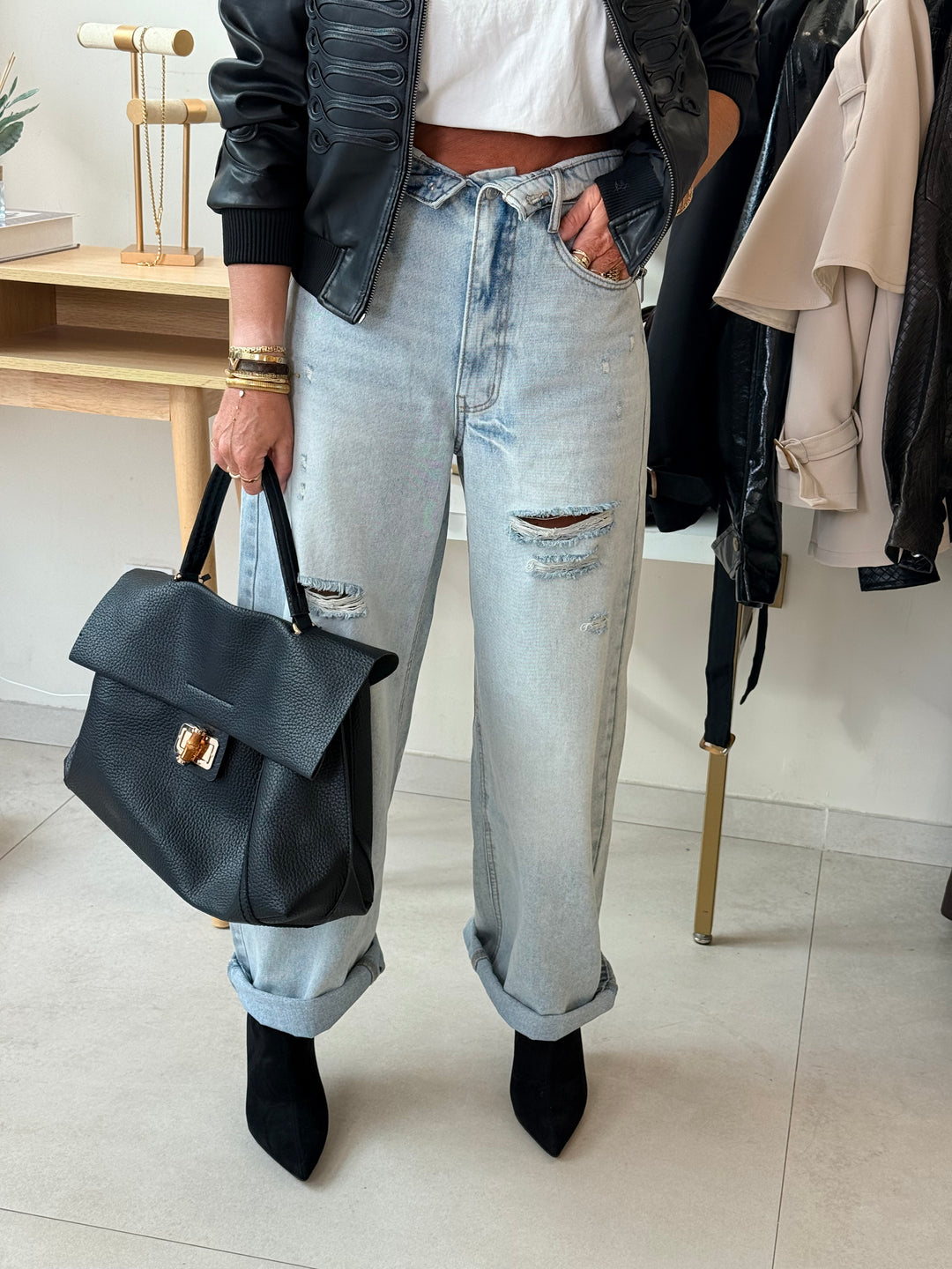Jean bleu déchiré 9075