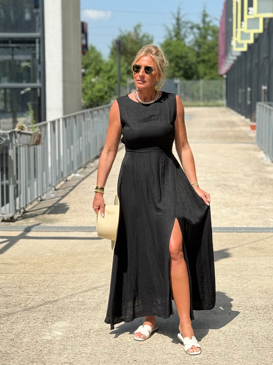 Robe longue à noeud NOIR