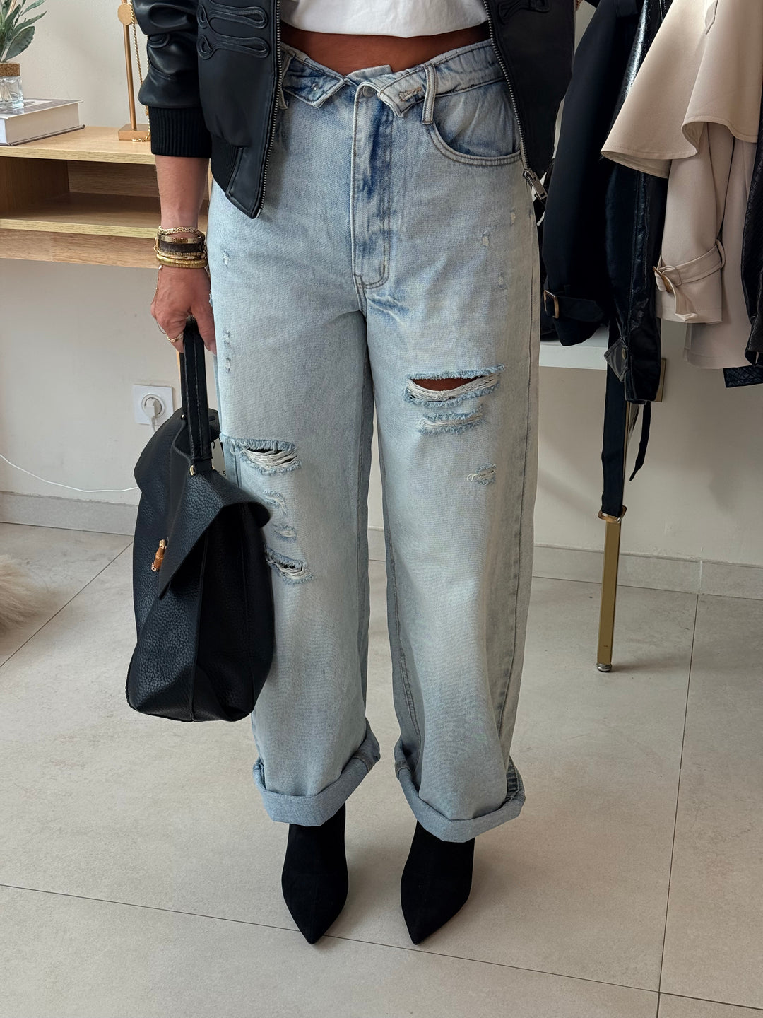 Jean bleu déchiré 9075