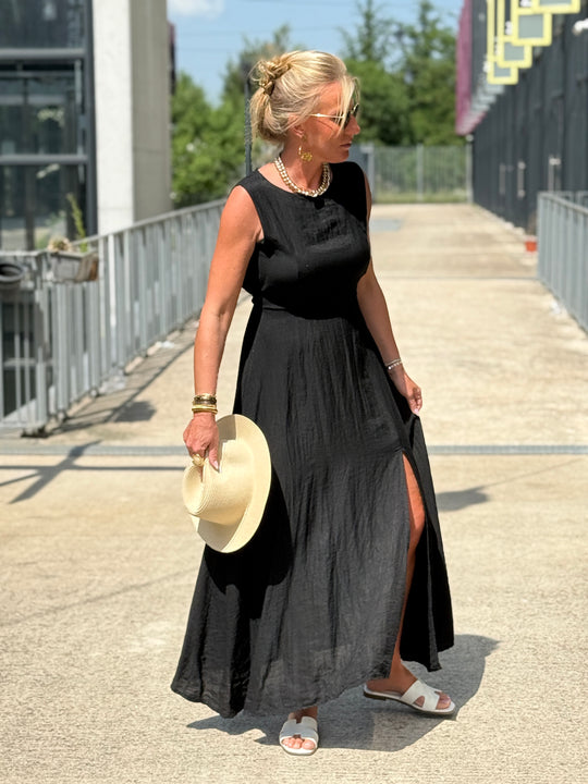 Robe longue à noeud NOIR