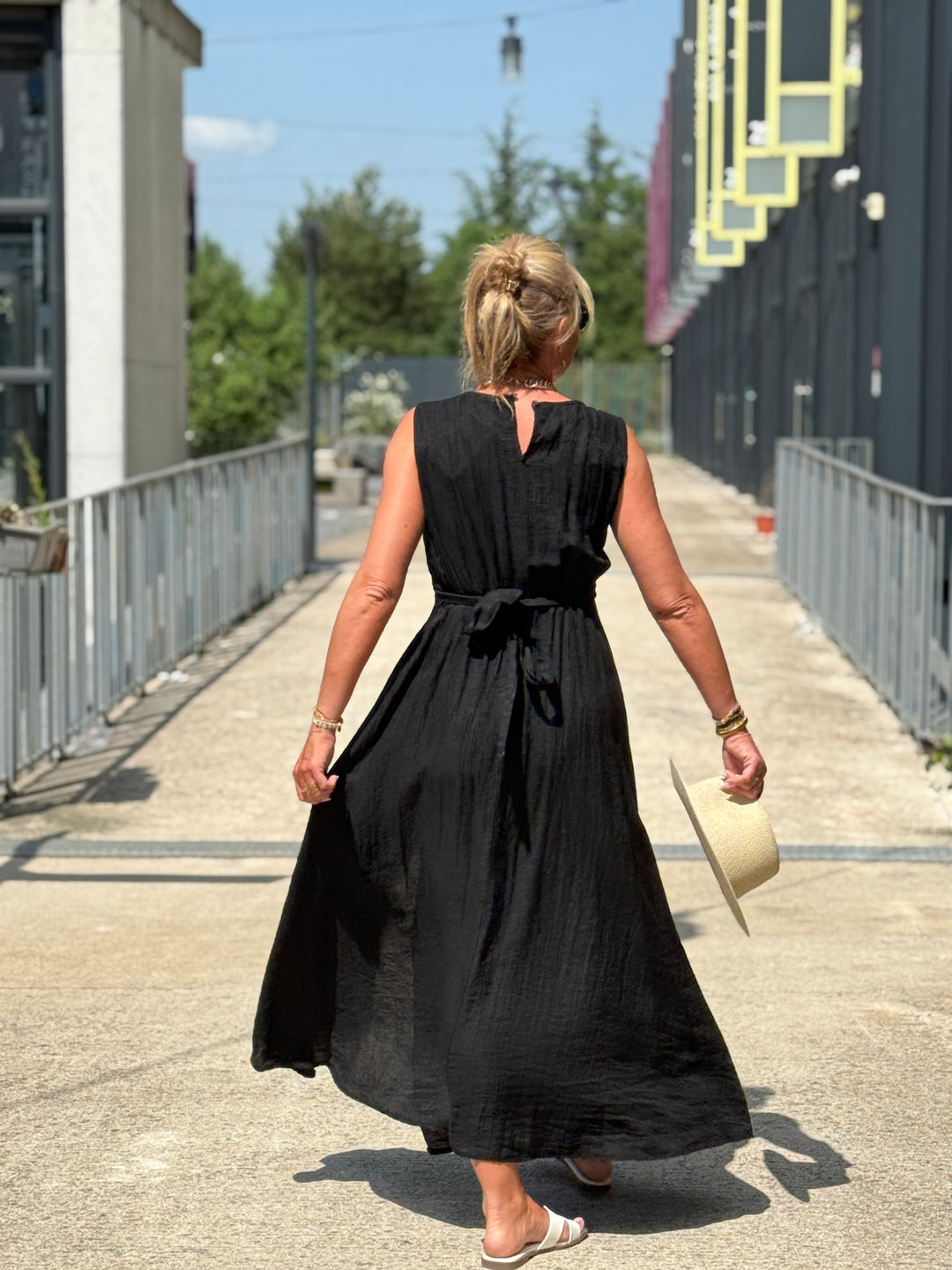 Robe longue à noeud NOIR