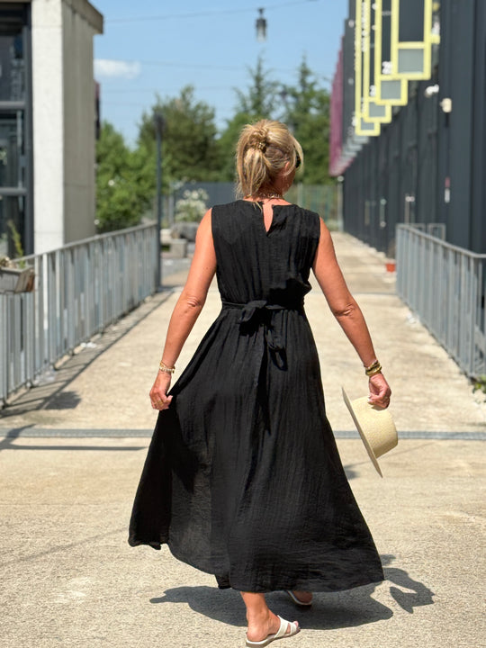 Robe longue à noeud NOIR