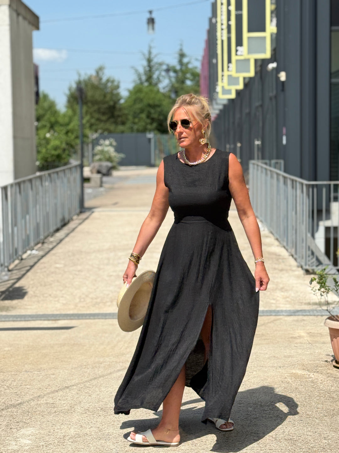 Robe longue à noeud NOIR