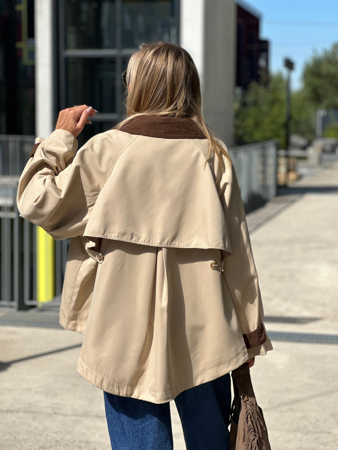 Cape beige col velour 8296