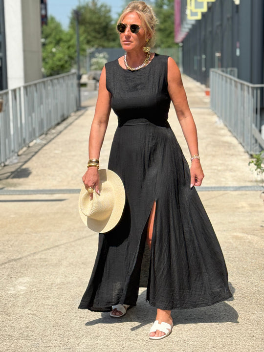 Robe longue à noeud NOIR