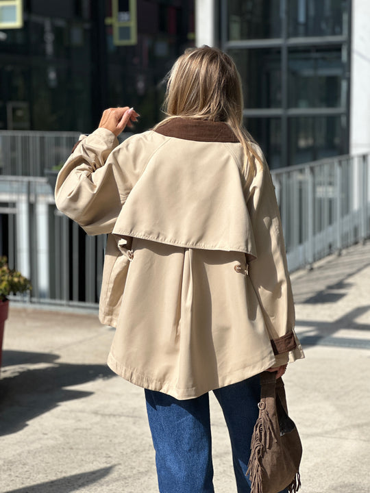 Cape beige col velour 8296