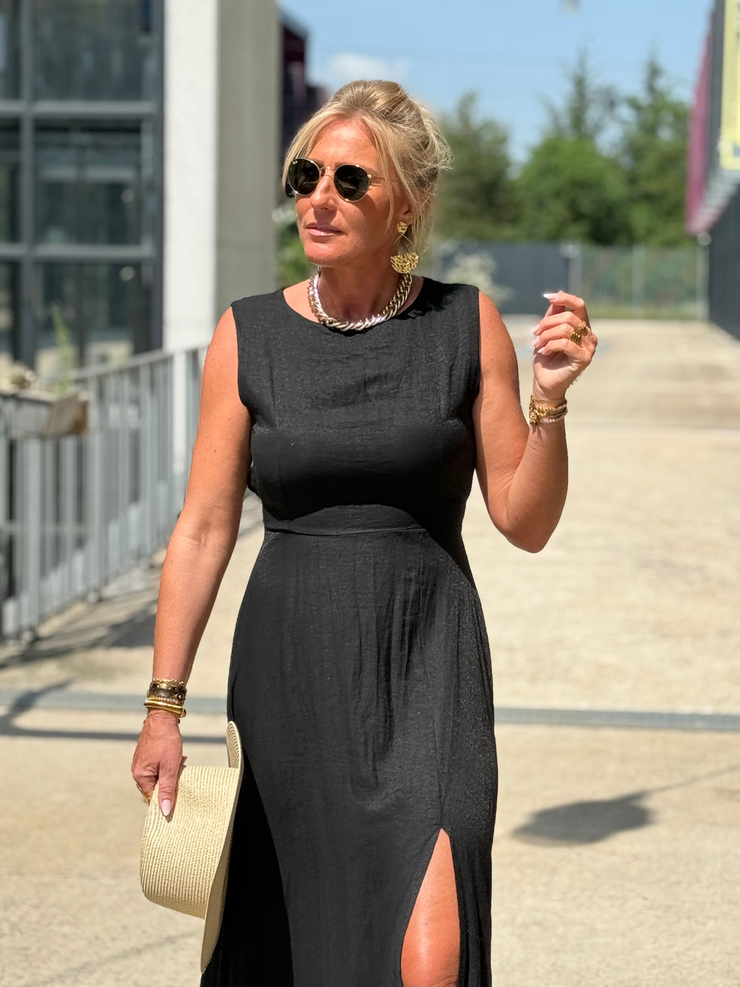 Robe longue à noeud NOIR