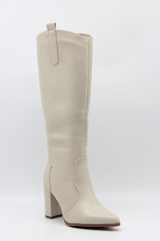 Botte cow-boy similicuir beige 9327A (taille petit)