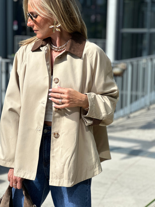 Cape beige col velour 8296