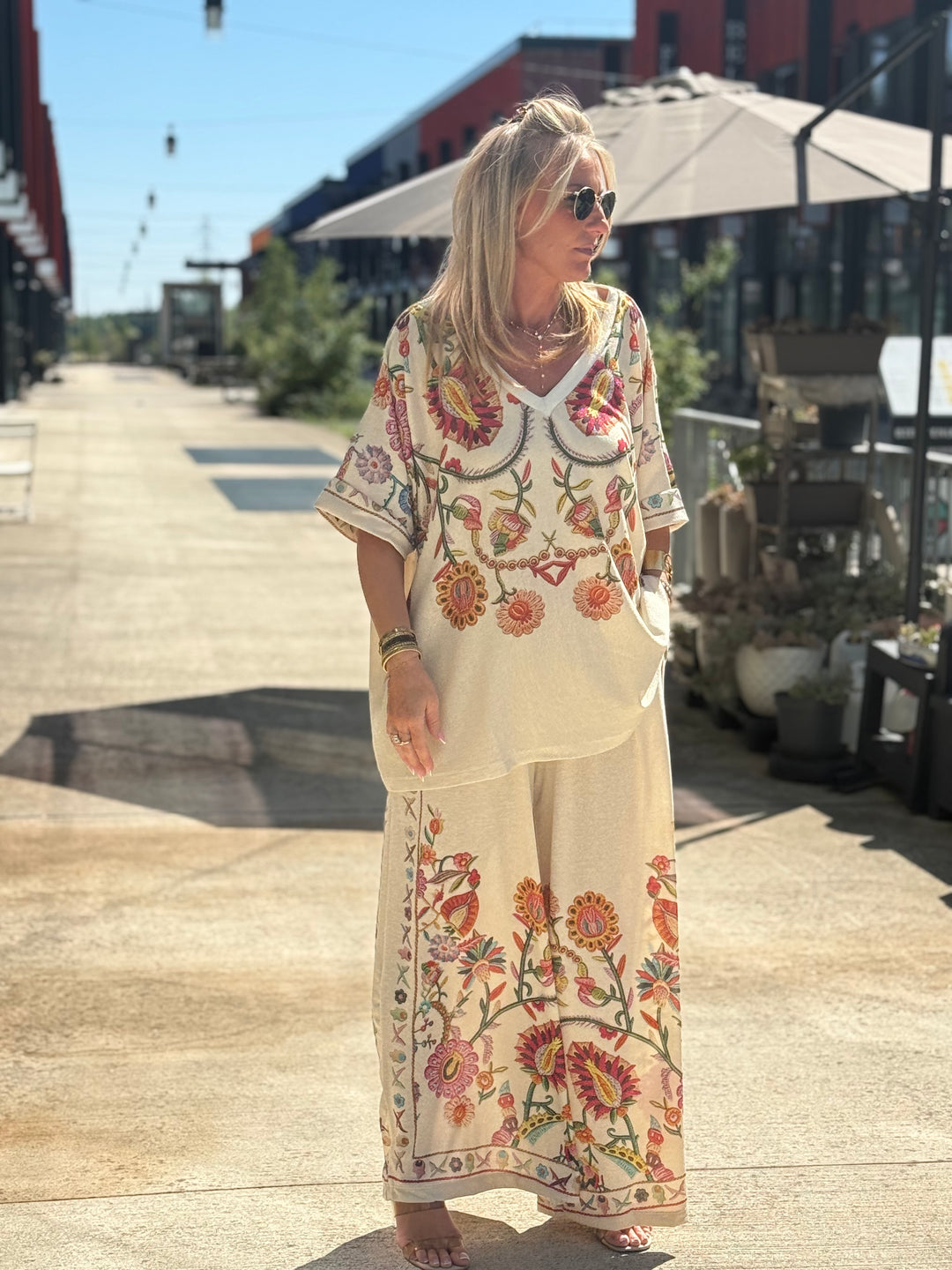 Ensemble lurex fleuri