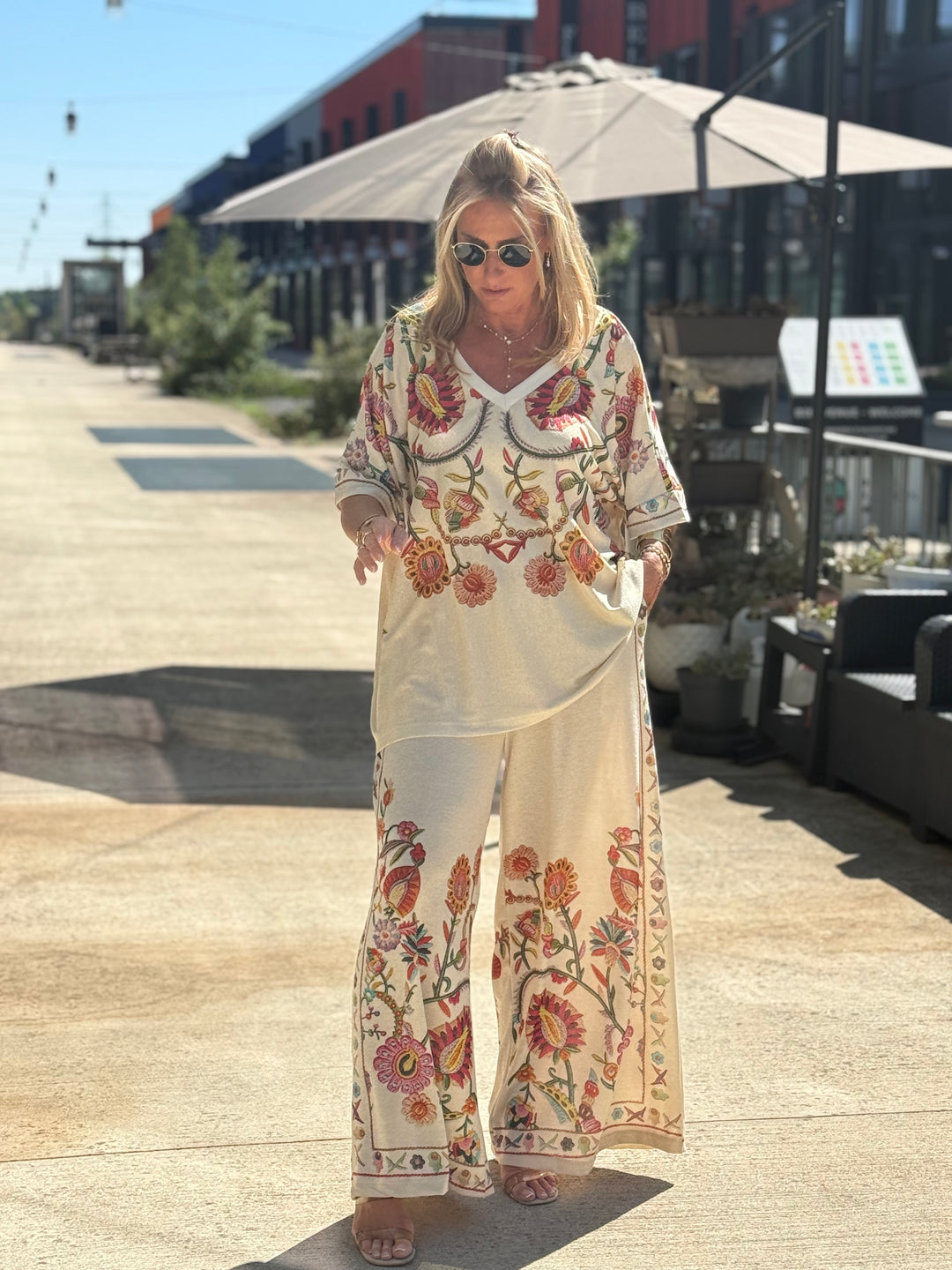 Ensemble lurex fleuri