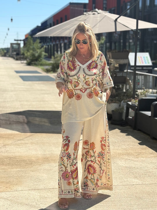 Ensemble lurex fleuri