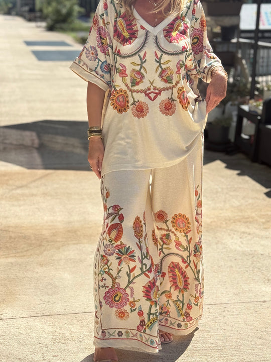 Ensemble lurex fleuri
