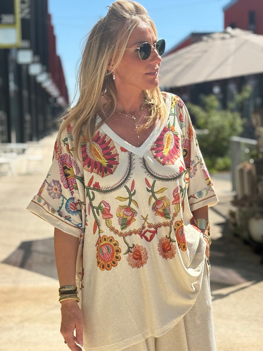 Ensemble lurex fleuri