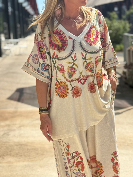 Ensemble lurex fleuri