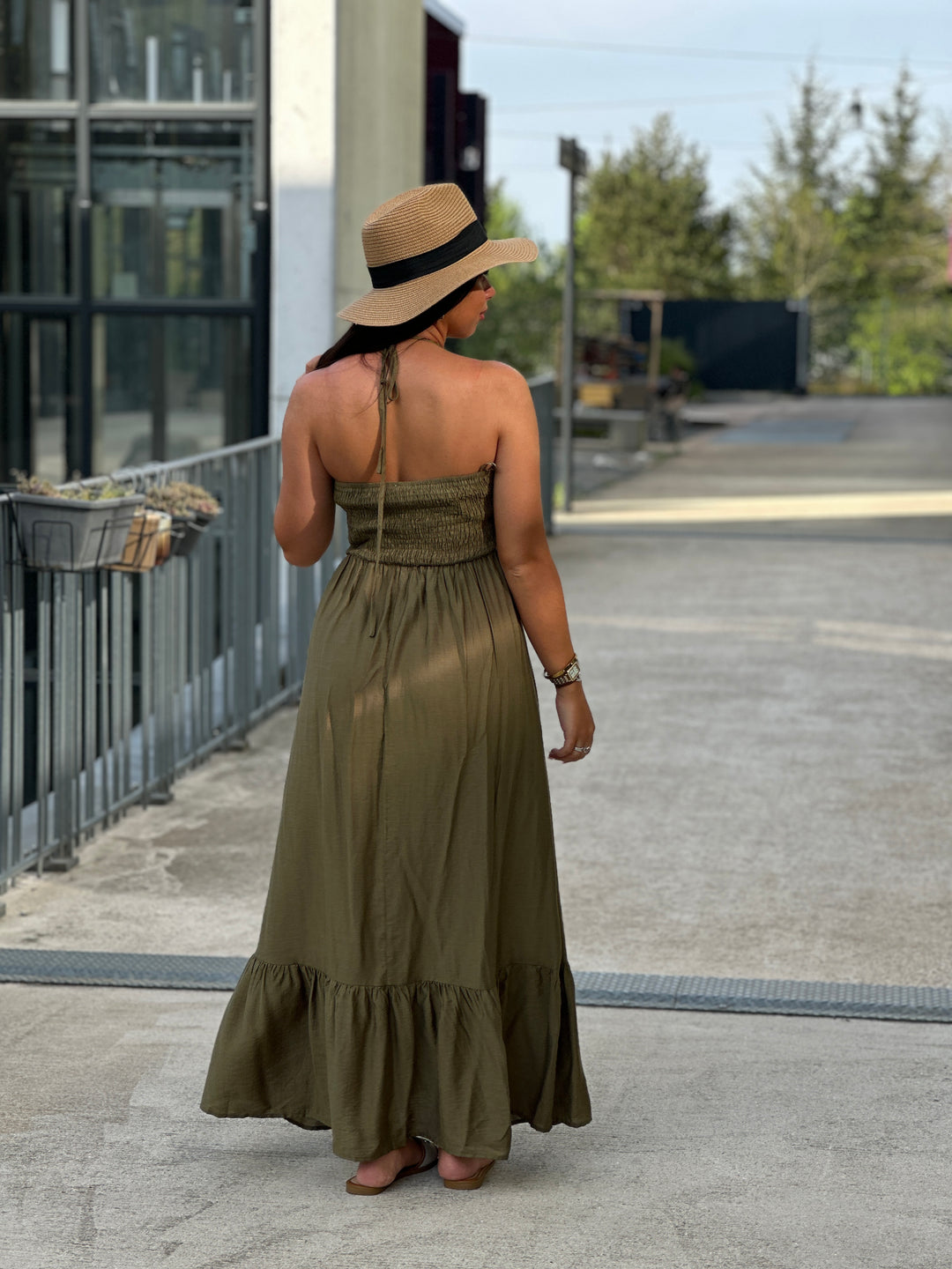 Robe bohème Kaki 9238