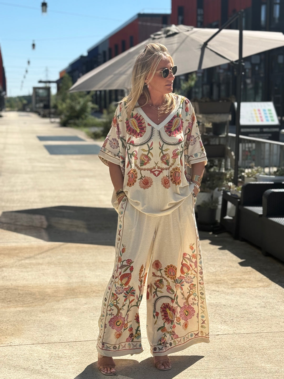 Ensemble lurex fleuri