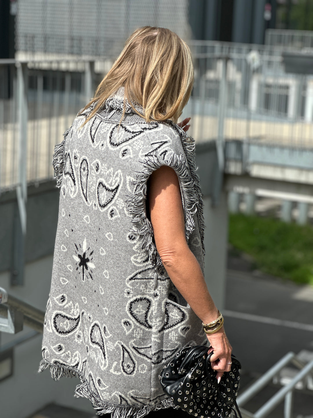 Gilet long bandana frange 331