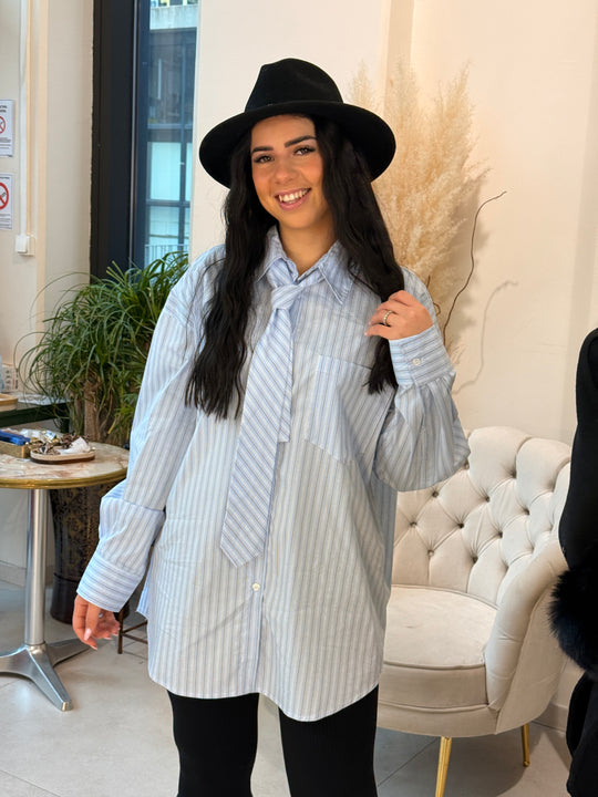 Chemise rayé avec cravate 81439