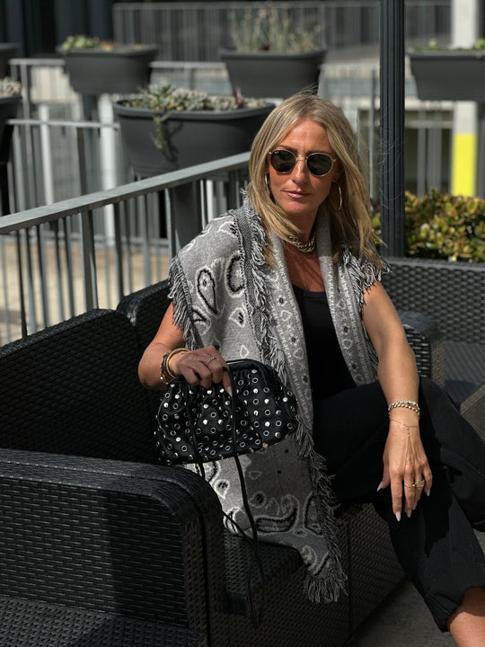 Gilet long bandana frange 331