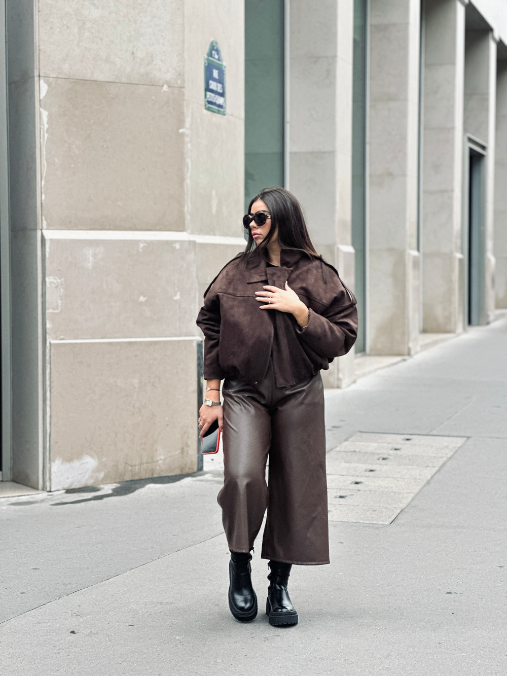 Veste bomber courte choco 62512 (doudoune)