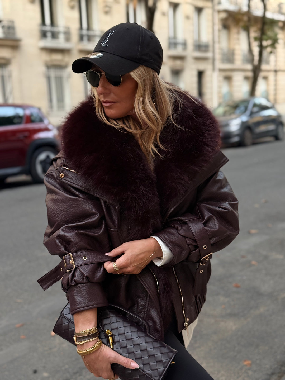 Veste similicuir fourrure amovible 202345 Bordeaux